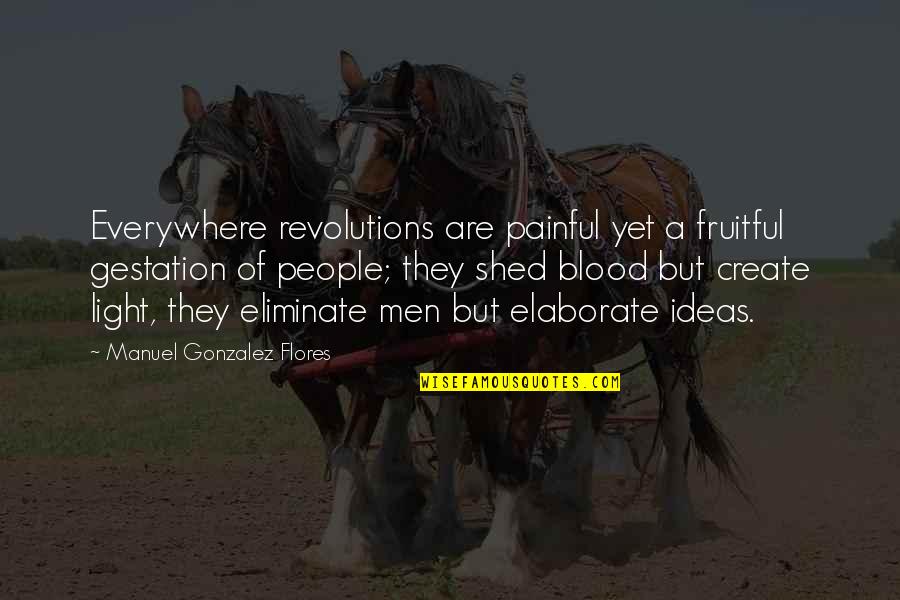 Famous Argentina Quotes By Manuel Gonzalez Flores: Everywhere revolutions are painful yet a fruitful gestation