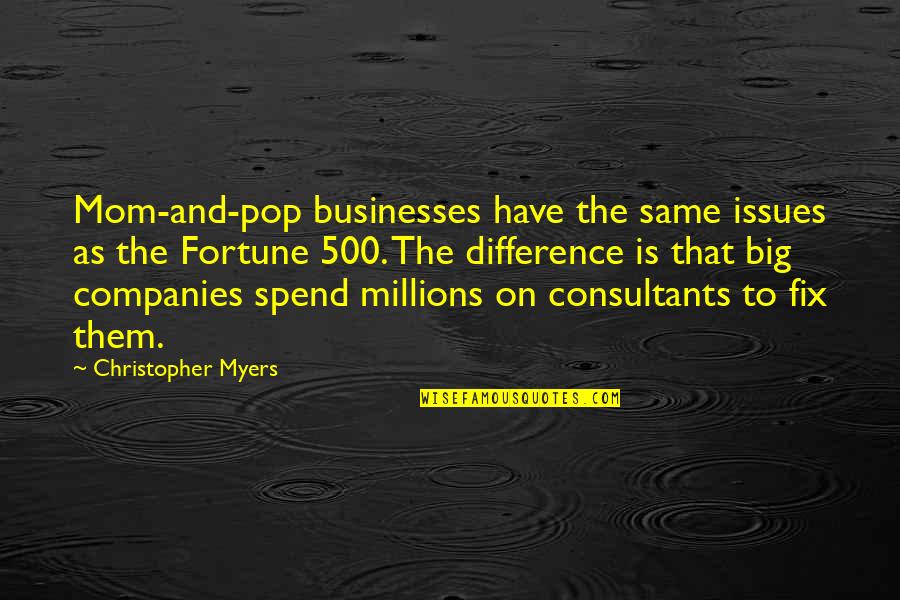 Famous Authorship Quotes By Christopher Myers: Mom-and-pop businesses have the same issues as the Famous Authorship Quotes By Christopher Myers: Mom-and-pop businesses have the same issues as the