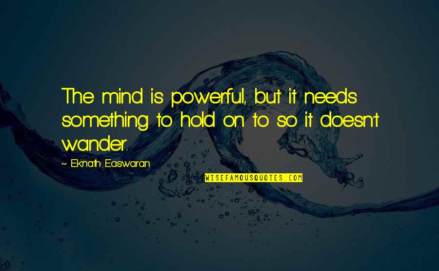 Famous Ayurvedic Quotes By Eknath Easwaran: The mind is powerful, but it needs something