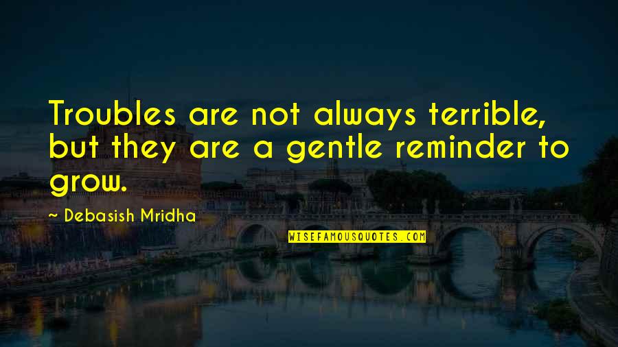 Famous Baby Boomers Quotes By Debasish Mridha: Troubles are not always terrible, but they are