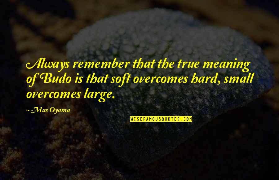 Famous Birth Order Quotes By Mas Oyama: Always remember that the true meaning of Budo