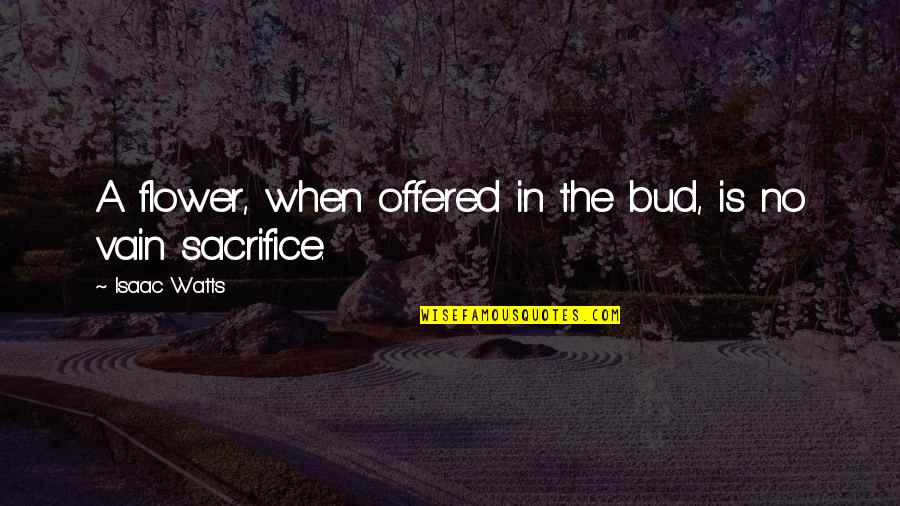 Famous Catherine Pulsifer Quotes By Isaac Watts: A flower, when offered in the bud, is Famous Catherine Pulsifer Quotes By Isaac Watts: A flower, when offered in the bud, is