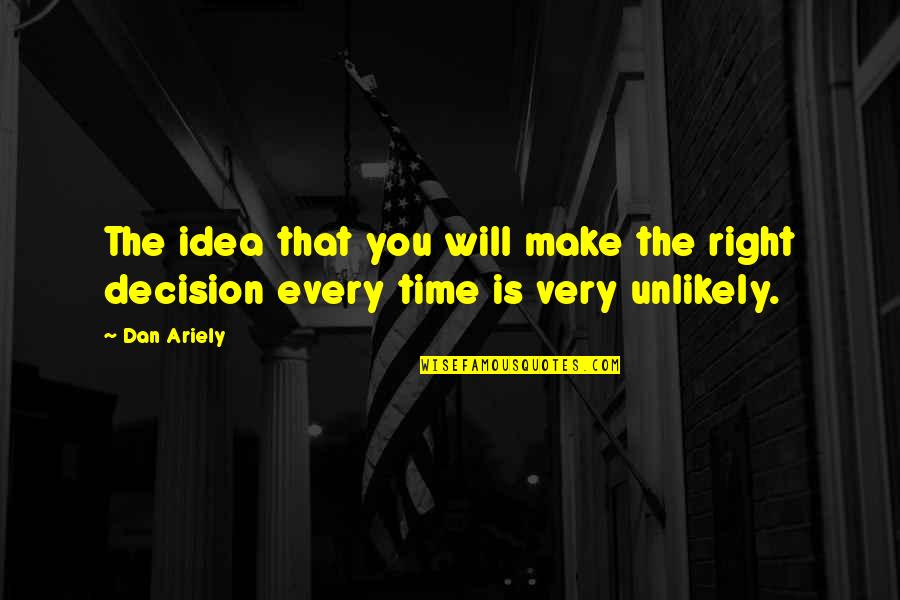 Famous Ceramics Quotes By Dan Ariely: The idea that you will make the right