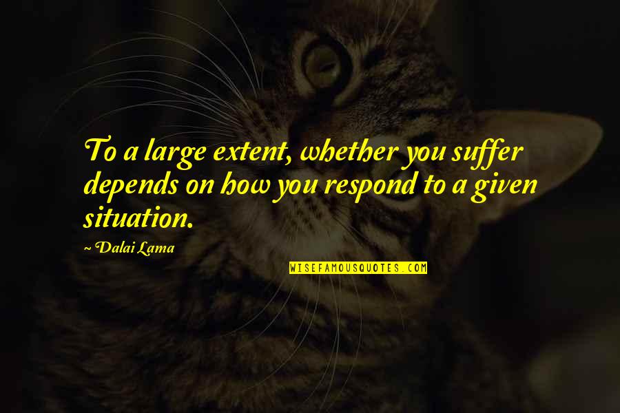 Famous Championship Basketball Quotes By Dalai Lama: To a large extent, whether you suffer depends