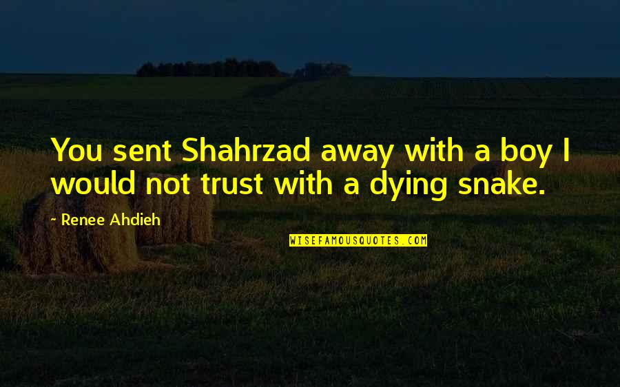 Famous Chef Quotes By Renee Ahdieh: You sent Shahrzad away with a boy I