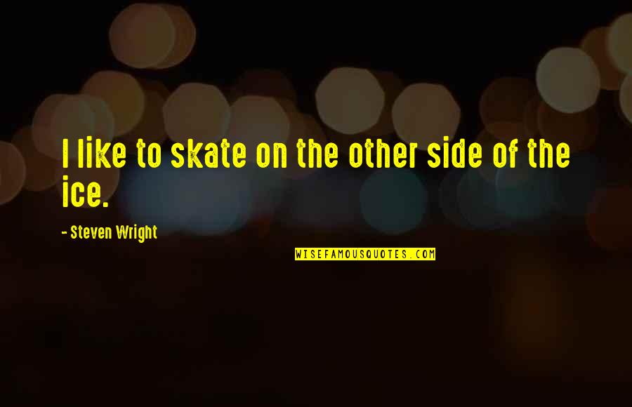 Famous Chess Players Quotes By Steven Wright: I like to skate on the other side