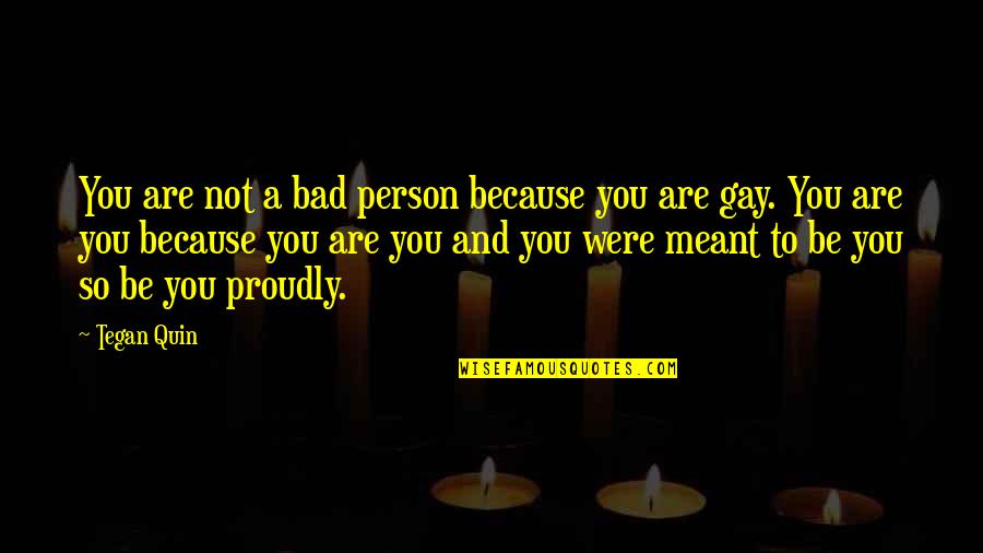 Famous Christian Apologetics Quotes By Tegan Quin: You are not a bad person because you Famous Christian Apologetics Quotes By Tegan Quin: You are not a bad person because you