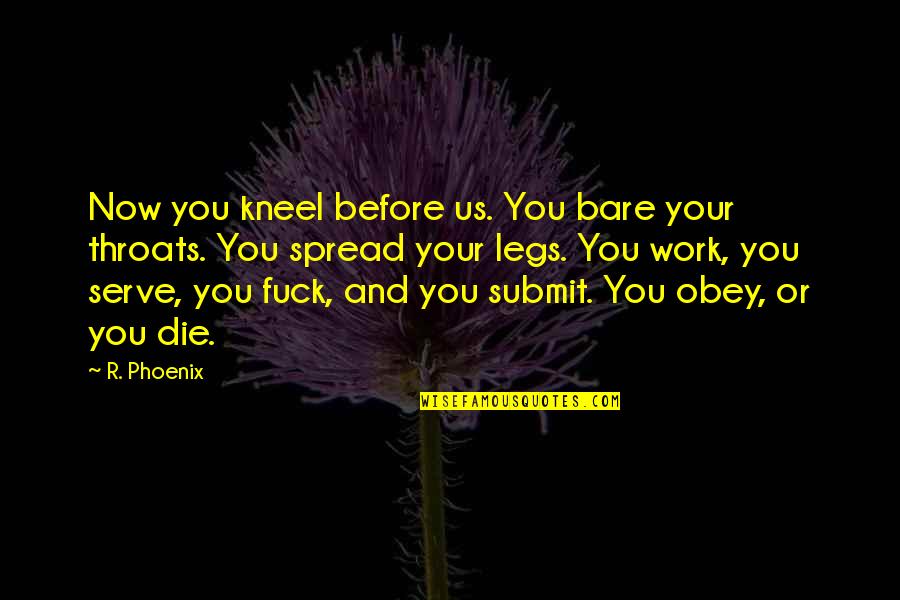 Famous Coaches Quotes By R. Phoenix: Now you kneel before us. You bare your