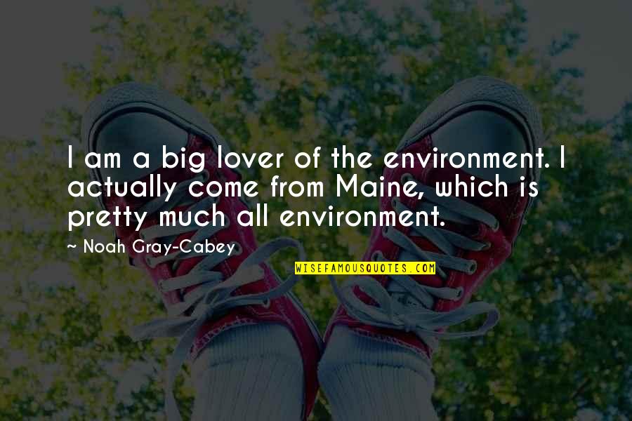 Famous College Dropout Quotes By Noah Gray-Cabey: I am a big lover of the environment.