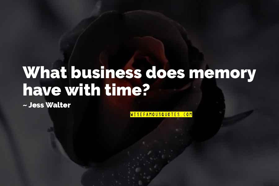 Famous Coptic Quotes By Jess Walter: What business does memory have with time?