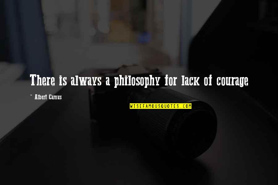 Famous Cowper Quotes By Albert Camus: There is always a philosophy for lack of