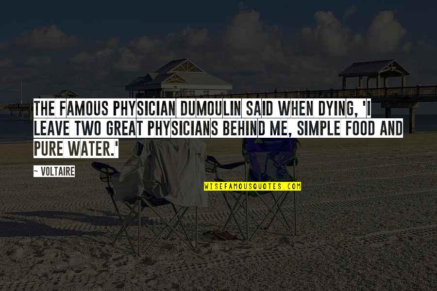 Famous Dark Quotes By Voltaire: The famous physician Dumoulin said when dying, 'I