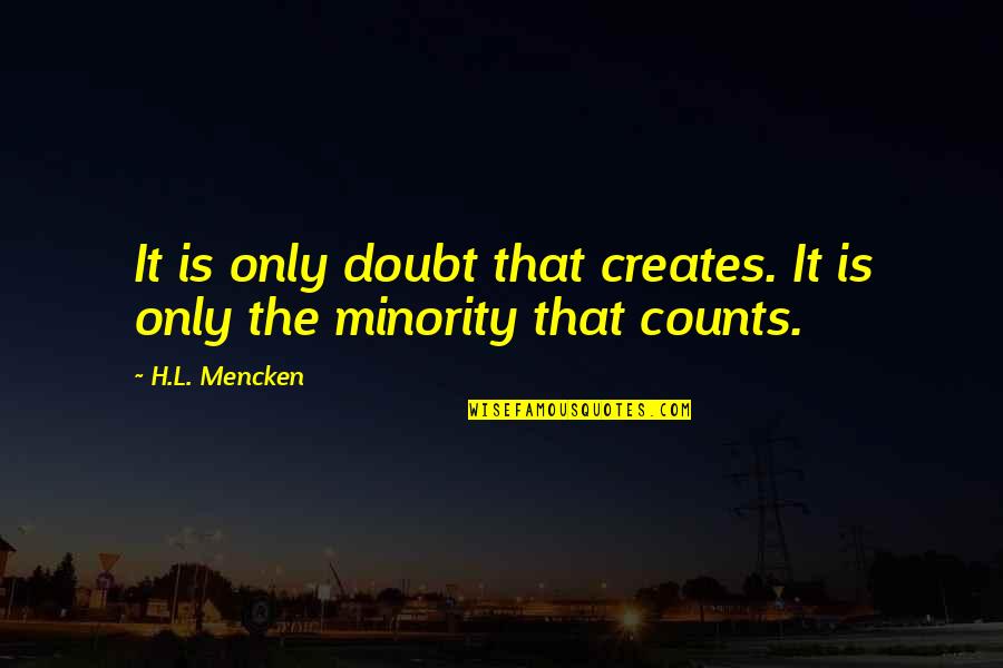 Famous Del Boy Quotes By H.L. Mencken: It is only doubt that creates. It is