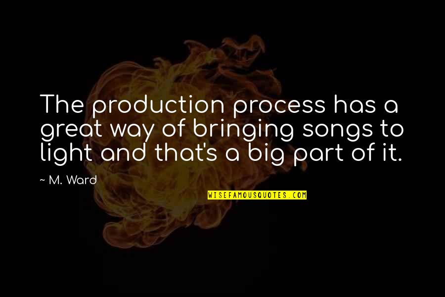 Famous Delegating Quotes By M. Ward: The production process has a great way of