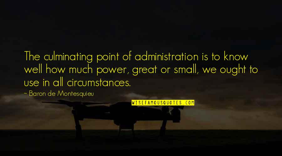 Famous Designers Quotes By Baron De Montesquieu: The culminating point of administration is to know