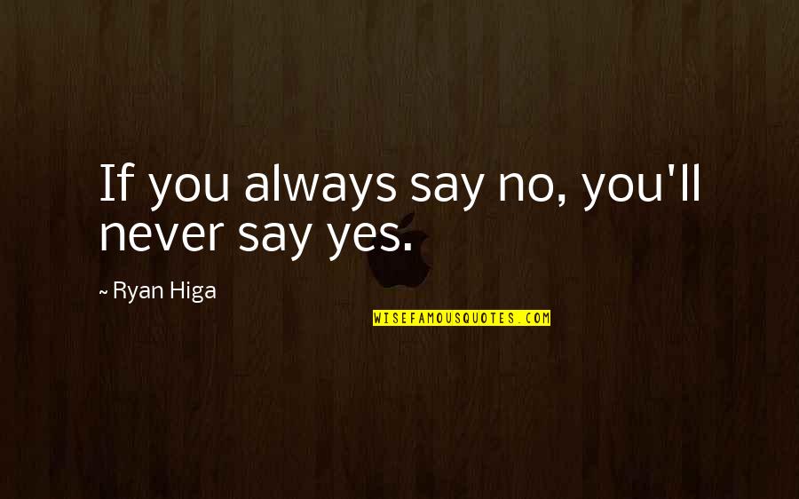 Famous Dietitians Quotes By Ryan Higa: If you always say no, you'll never say