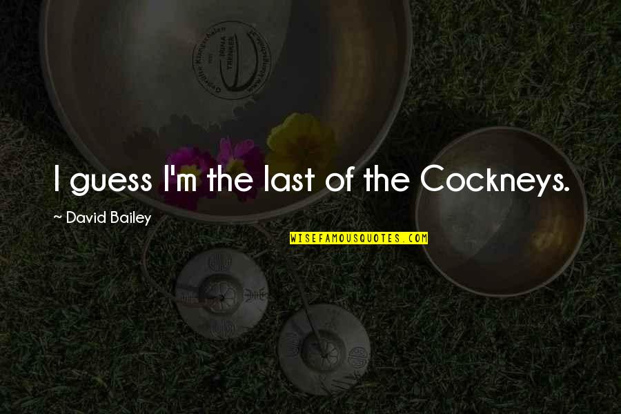 Famous Donegal Quotes By David Bailey: I guess I'm the last of the Cockneys.