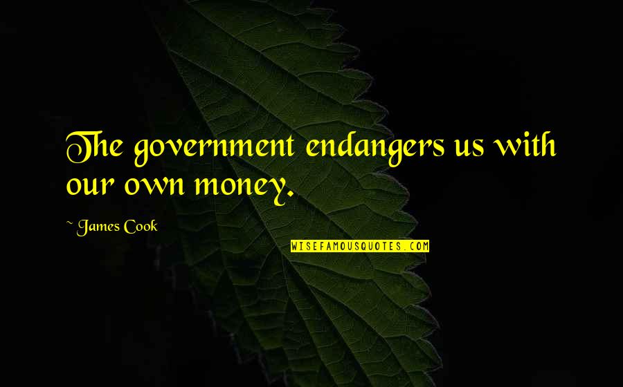 Famous Eisenhower Quotes By James Cook: The government endangers us with our own money.