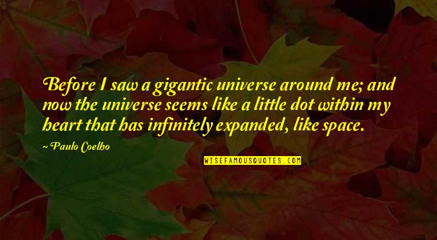 Famous Elvis Song Quotes By Paulo Coelho: Before I saw a gigantic universe around me; Famous Elvis Song Quotes By Paulo Coelho: Before I saw a gigantic universe around me;