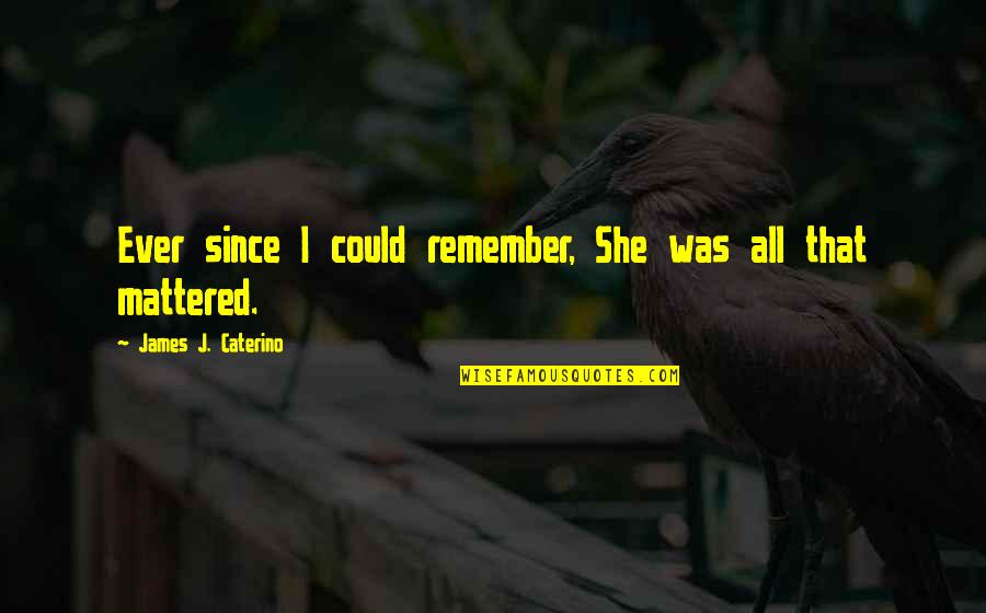 Famous Erase Quotes By James J. Caterino: Ever since I could remember, She was all