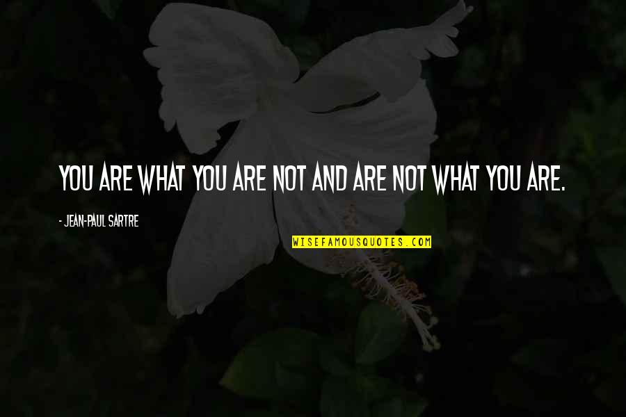 Famous Fit Quotes By Jean-Paul Sartre: You are what you are not and are