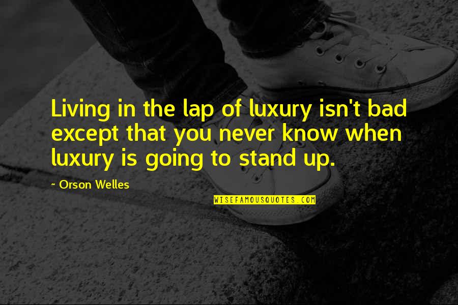 Famous Freckle Quotes By Orson Welles: Living in the lap of luxury isn't bad