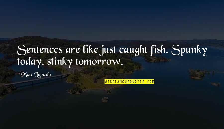 Famous Funny School Quotes By Max Lucado: Sentences are like just caught fish. Spunky today,