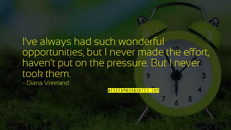 Famous Graphic Designer Quotes By Diana Vreeland: I've always had such wonderful opportunities, but I Famous Graphic Designer Quotes By Diana Vreeland: I've always had such wonderful opportunities, but I