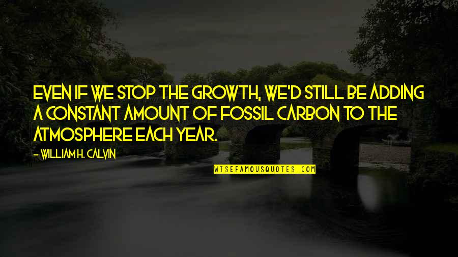 Famous Green Beret Quotes By William H. Calvin: Even if we stop the growth, we'd still