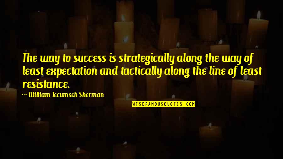 Famous Habitat Loss Quotes By William Tecumseh Sherman: The way to success is strategically along the