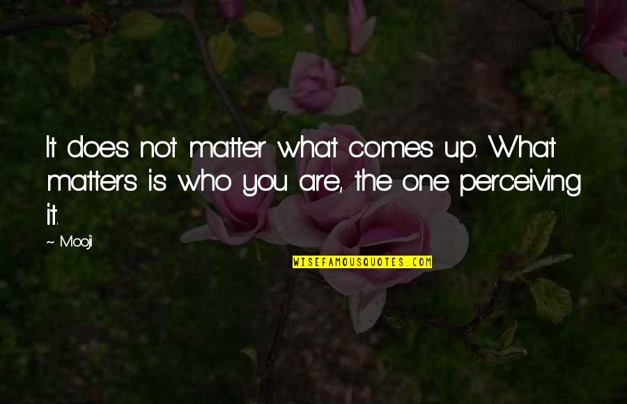 Famous Halftime Quotes By Mooji: It does not matter what comes up. What