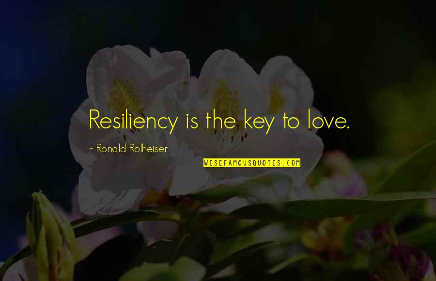 Famous Hannibal Quotes By Ronald Rolheiser: Resiliency is the key to love.