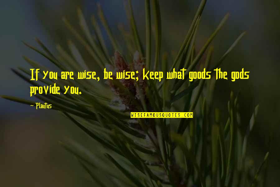Famous Harry Emerson Fosdick Quotes By Plautus: If you are wise, be wise; keep what