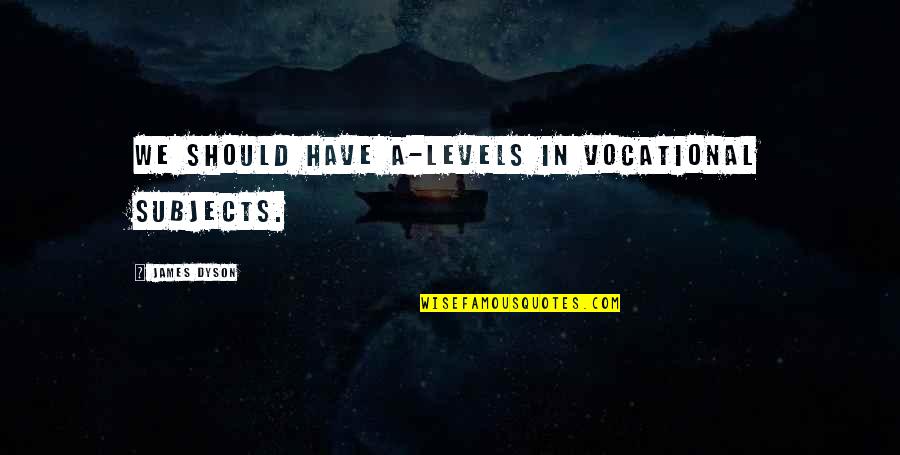 Famous Iannis Xenakis Quotes By James Dyson: We should have A-levels in vocational subjects.