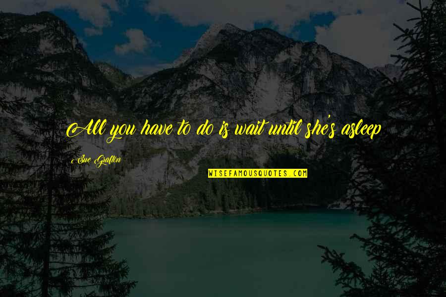 Famous Illumination Quotes By Sue Grafton: All you have to do is wait until