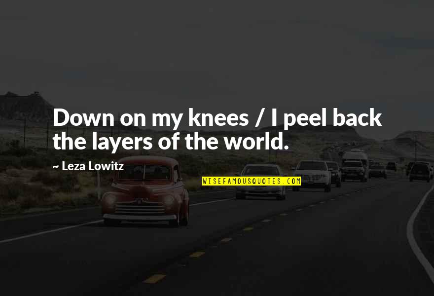 Famous Industrial Designers Quotes By Leza Lowitz: Down on my knees / I peel back