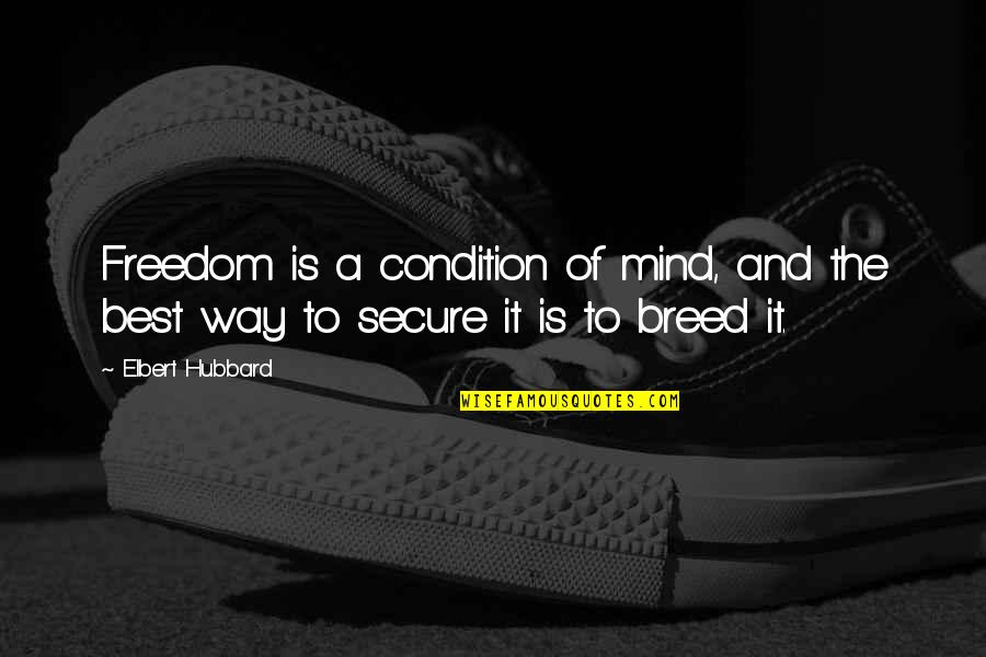 Famous Inner Peace Quotes By Elbert Hubbard: Freedom is a condition of mind, and the