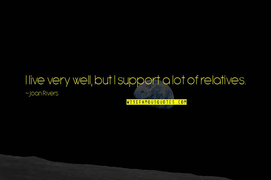 Famous Inspector Goole Quotes By Joan Rivers: I live very well, but I support a