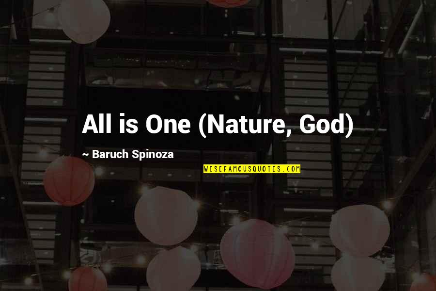 Famous Inspirational Cartoon Quotes By Baruch Spinoza: All is One (Nature, God)