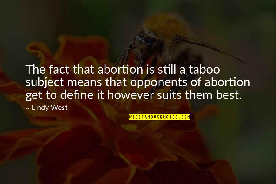 Famous Intuitive Quotes By Lindy West: The fact that abortion is still a taboo
