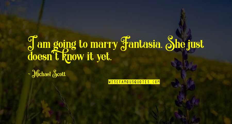 Famous Ironman Triathlon Quotes By Michael Scott: I am going to marry Fantasia. She just