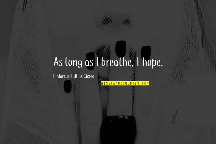 Famous Kung Fu Quotes By Marcus Tullius Cicero: As long as I breathe, I hope.
