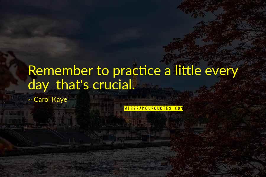 Famous Latin Travel Quotes By Carol Kaye: Remember to practice a little every day that's