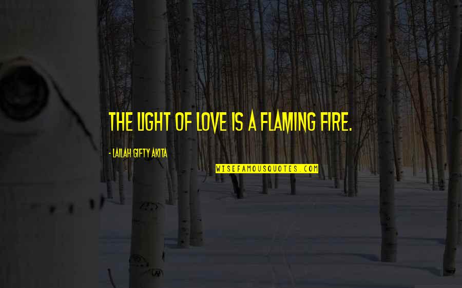 Famous Lead By Example Quotes By Lailah Gifty Akita: The light of love is a flaming fire.