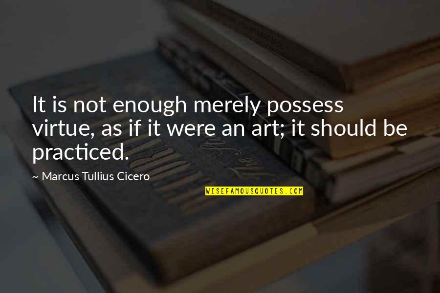 Famous Master Chief Quotes By Marcus Tullius Cicero: It is not enough merely possess virtue, as