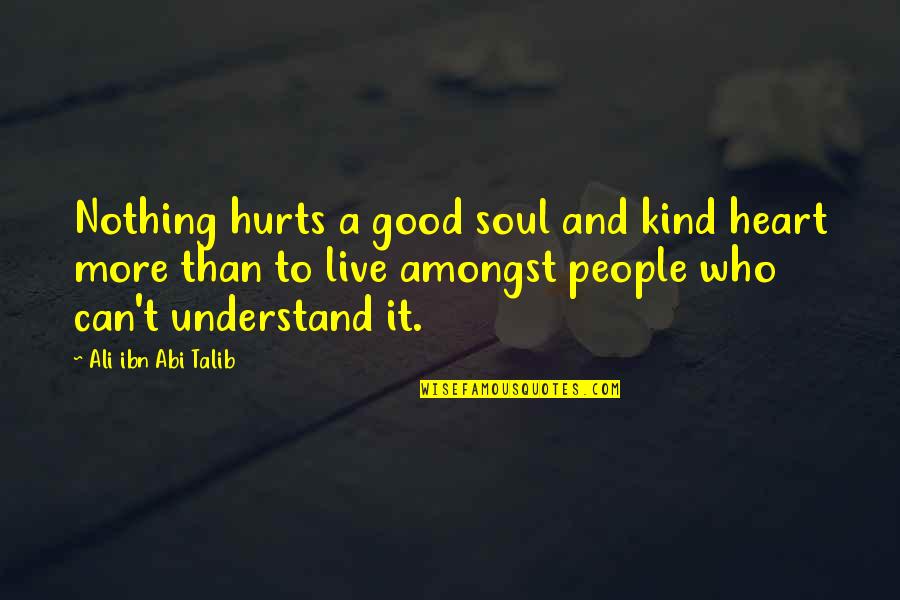 Famous Michigan State Quotes By Ali Ibn Abi Talib: Nothing hurts a good soul and kind heart