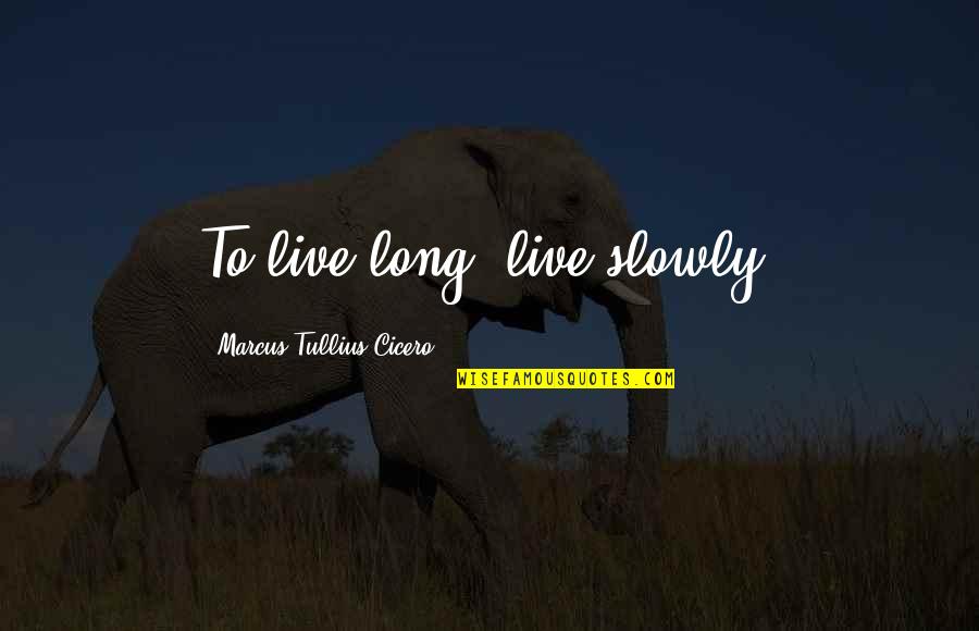 Famous Murderer Quotes By Marcus Tullius Cicero: To live long, live slowly.