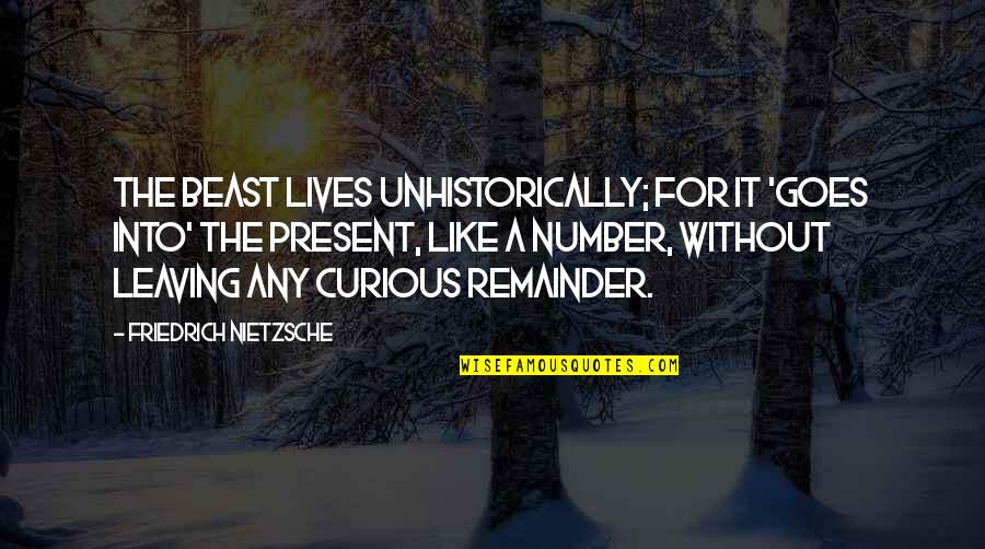 Famous Napalm Quotes By Friedrich Nietzsche: The beast lives unhistorically; for it 'goes into'