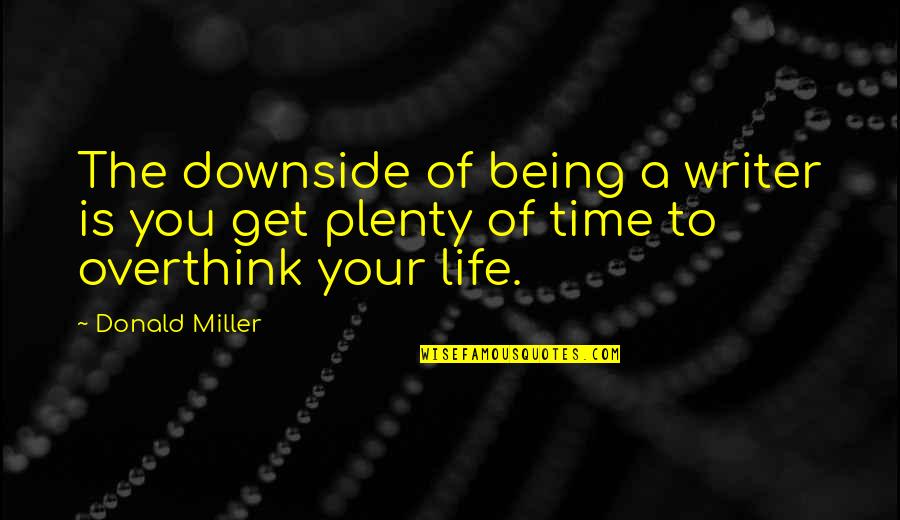 Famous National Security Quotes By Donald Miller: The downside of being a writer is you