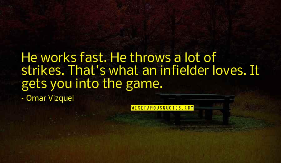 Famous Naysayers Quotes By Omar Vizquel: He works fast. He throws a lot of